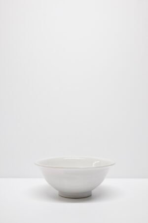 White handmade cereal bowl by Kitty Ward Pottery Salcombe Devon