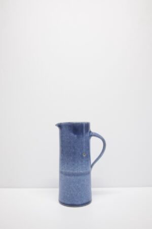 Blue handmade narrow jug by Kitty Ward Pottery Salcombe Devon