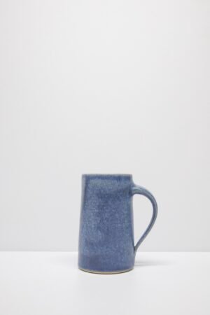 Blue handmade tall mug by Kitty Ward Pottery Salcombe Devon