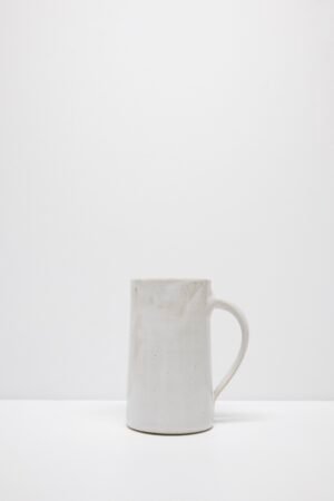White handmade tall mug by Kitty Ward Pottery Salcombe Devon