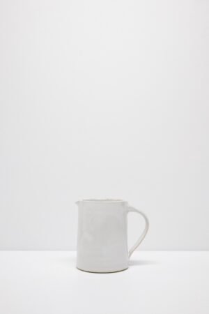 White handmade milk jug by Kitty Ward Pottery Salcombe Devon
