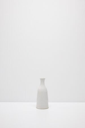 White handmade bottle vase by Kitty Ward Pottery Salcombe Devon