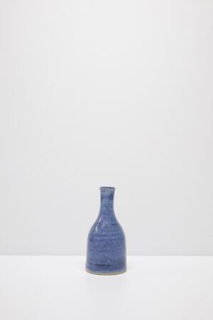 Blue handmade bottle vase by Kitty Ward Pottery Salcombe Devon