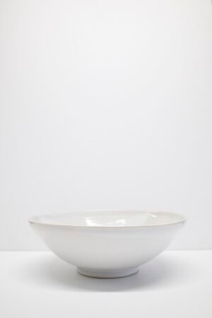White handmade serving bowl by Kitty Ward Pottery Salcombe Devon